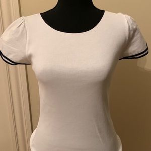 LAUREN Ralph Lauren BLK & White Top SZ MED EUC